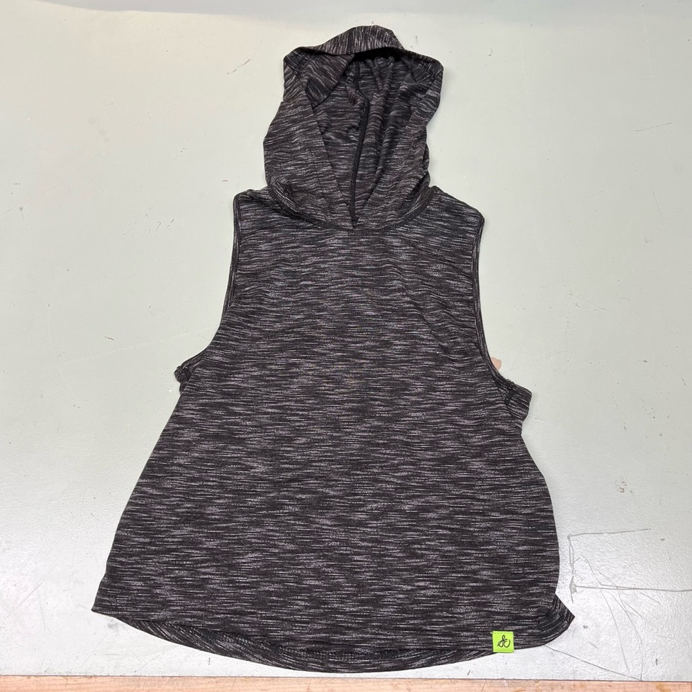 Sam Edelman Gray Flecked Sleeveless Hooded Top
